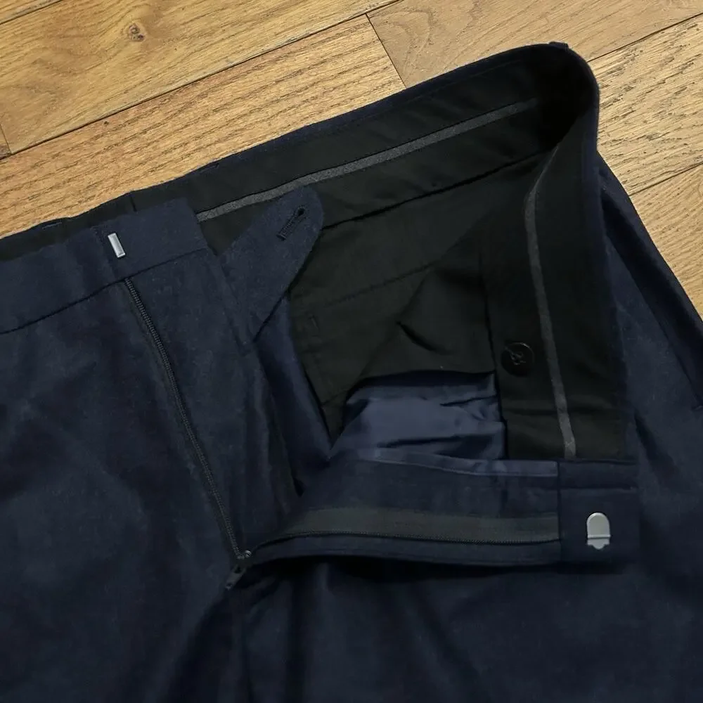NEW J Crew Ludlow Slim 100% Wool Navy Blue Pleated Suit Pants 36x30